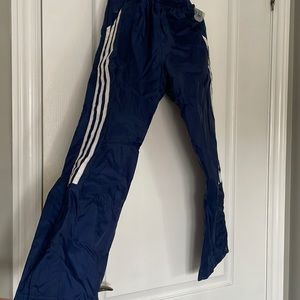 Vintage 90s Y2K Blue navy Adidas tear away snap pants